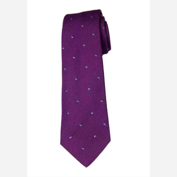 NEW Paul Smith Purple Wool and Silk Tie Tear Drop Pattern Men's - Picture 1 of 1